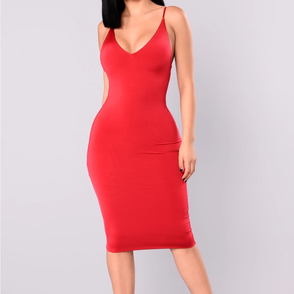 Dark red dress